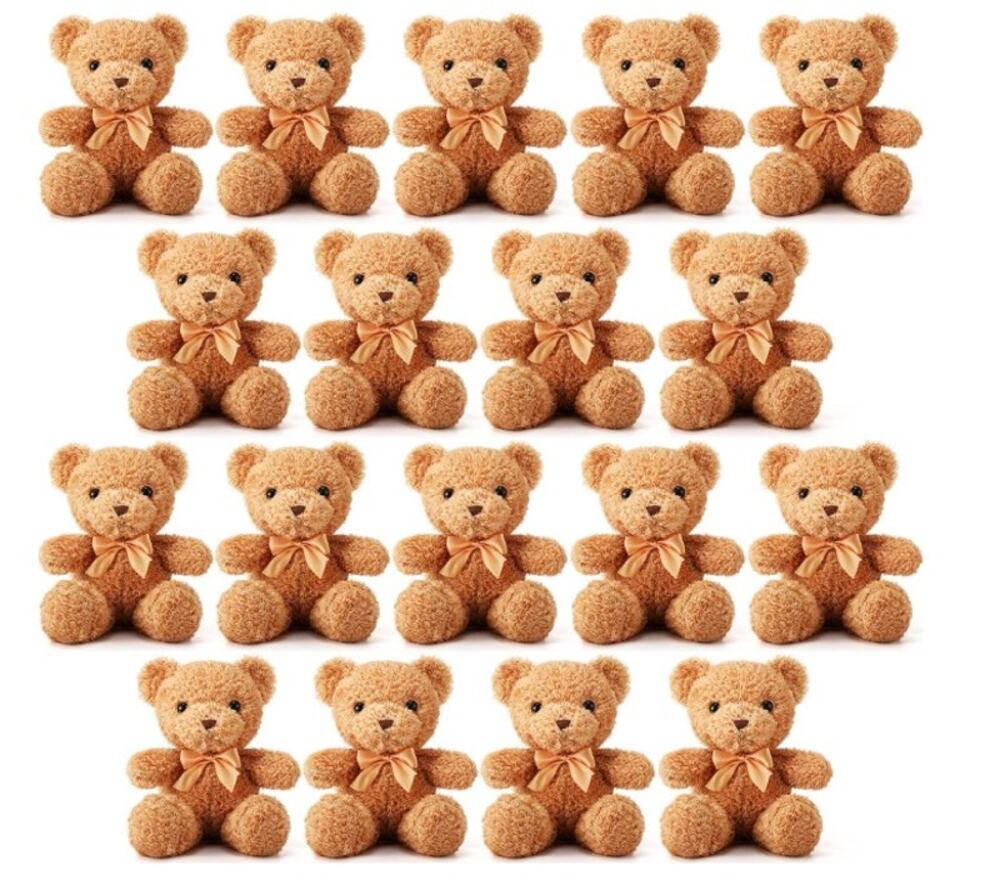 18-Piece Plush Teddy Bear Party Favors
